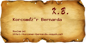 Korcsmár Bernarda névjegykártya
